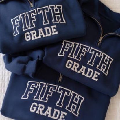 Embroidered Fifth Grade Team Quarter Zip Sweatshirt, 5th Grade Teacher Back to School Shirt, Custom Grade Squad Shirt, Personalized Teacher