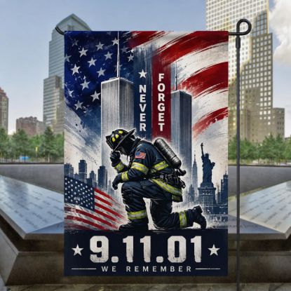 9/11 Memorial Garden Flag, Never Forget Flag, Firefighter Remembrance Flag, Patriot Day Decor, September 11 Tribute Banner Decor Home