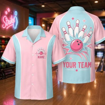 Custom Team Bowling Shirt, Personalized Retro Bowling Jersey, Team Name Button Down Shirt, Men Women Bowling League Uniform Gift Family