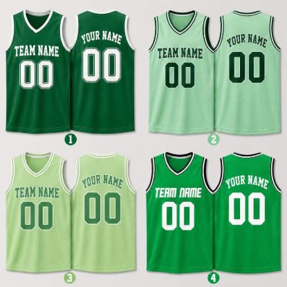 Personalized Green Basketball Jersey, Custom Team Name Sleeveless Jersey, Custom Name Number Sports Tank Top for Teams, Green Team Shirt