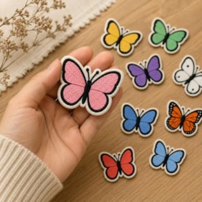 Butterfly Embroidered Patch Set, Colorful Butterfly Iron On Patch, Sew On Insect Applique, Cute Nature Patch for Jacket Backpack Hat