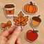 Fall Embroidered Patch Set, Autumn Pumpkin Apple Leaf Acorn Coffee Bow Patch, Cute Iron On Patch, Thanksgiving DIY Jacket Hat Backpack Patch