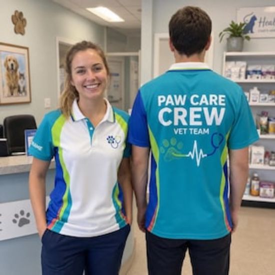 Personalized Paw Care Crew Vet Team Polo, Custom Veterinary Staff Shirt, Personalized Vet Clinic Uniform, Veterinary Nurse Polo Team Shirt