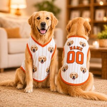Custom Funny Pet Face Dog Shirt, Personalized Pet Jersey With Photo, Name Number Dog Cat Clothes, Personalized Funny Outfit For Cat Dog