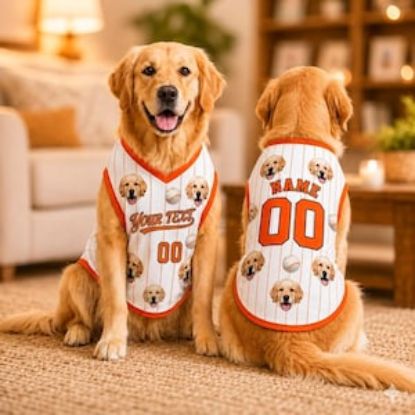 Custom Pet Face Dog Baseball Shirt, Personalized Dog Jersey Pet Photo, Custom Name Number Pet Clothing, Funny Face Baseball Cat Dog Shirt