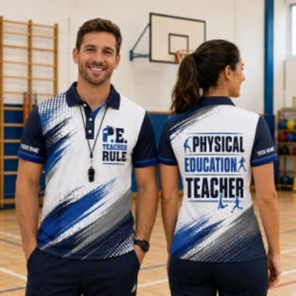 Custom PE Teacher Polo Shirt, Physical Education Teacher Personalized Gym Teacher Shirt, Coach Gift, School Staff Polo, Back To School