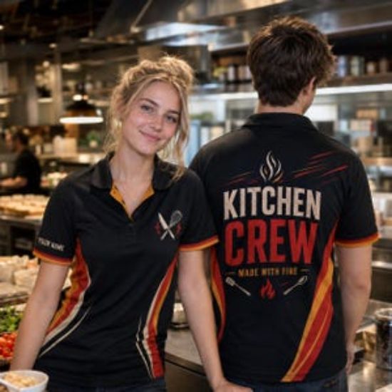 Personalized Kitchen Crew Chef Polo Shirt, Custom Restaurant Staff Uniform, Personalized Kitchen Team Shirt, Chef Crew Work Polo Team Chef