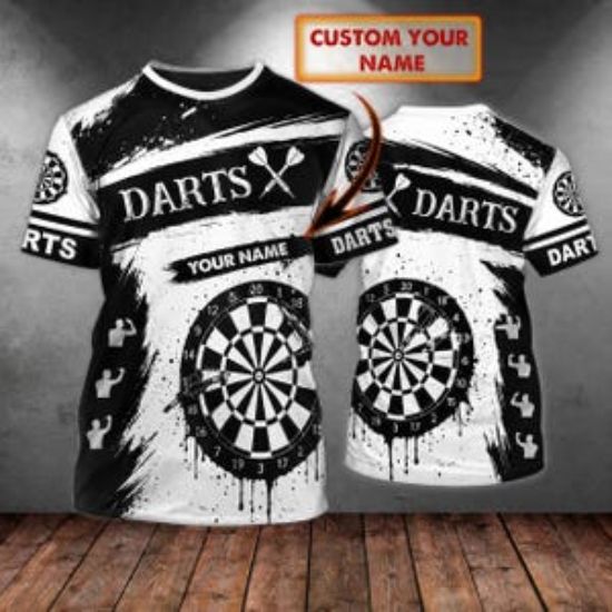 Custom Darts Shirt, Personalized Darts Jersey, Darts Team Shirt, Dart Player Gift, Custom Name All Over Print Darts Tee, Dart Team Shirt
