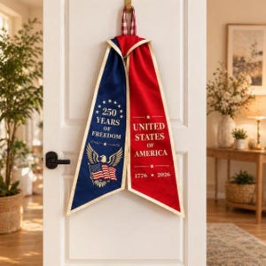 USA 250th Anniversary Wreath Sash, Patriotic Door Sash 1776–2026, American Independence Front Door Decor, Home Gift Sash, Independence Day