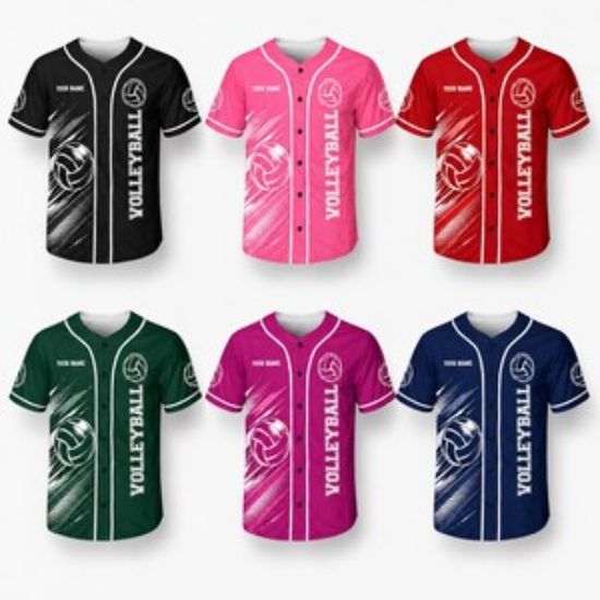 Custom Volleyball Jersey, Personalized Team Name Number Shirt, Baseball Style Volleyball Uniform, Sport Team Apparel Gift, Volleyball Team