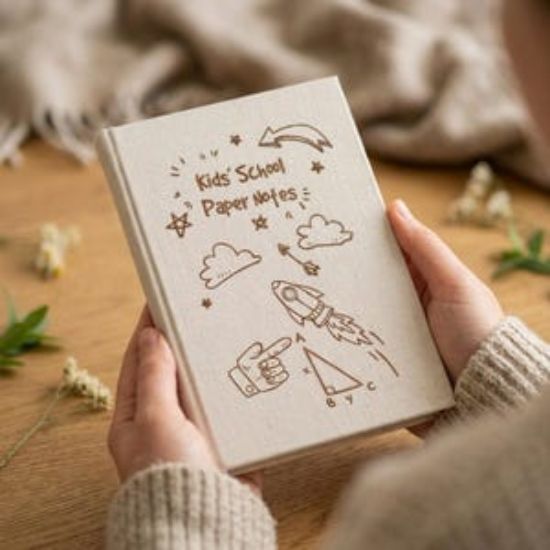 Embroidered Doodle Journal, Kids School Notebook, Handmade Fabric Cover Notebook, Back to School Gift for Students Boys Girls