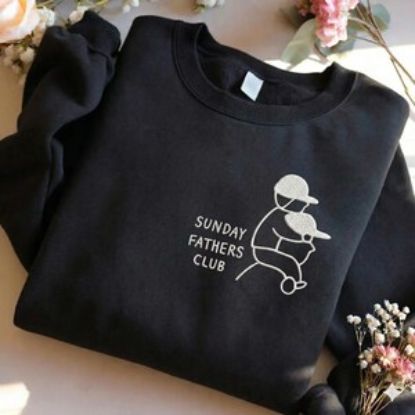 Embroidered Sunday Fathers Club Shirt, Cool Dad Sweatshirt, New Dad Gift, Fathers Day Shirt, Minimalist Dad Shirt, Fatherhood Gift Dad Shirt