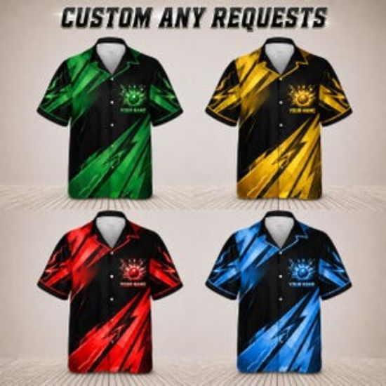 Personalized Bowling Shirt, Custom Name Retro Hawaiian Bowling Shirt, Team Matching Bowler Shirt, Bowling Lover Gift, Bowling Family Shirt