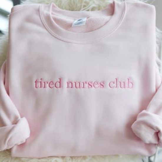 Embroidered Tired Nurses Club Sweatshirt, Registered Nurse Shirt, RN Graduation Gift, Nurse Appreciation Shirt, Nursing Shirt, Nurse Gifts