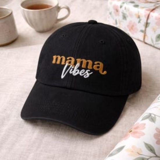 Embroidered Mama Vibes Hat, Mother's Day Gift, Mother Cap, Mama Appreciation Gift, Custom Embroidered Text Hat, Embroidery Mother Day Cap