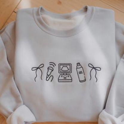 Embroidered Coquette Sonographer Sweatshirt, Sonography Sweater, Ultrasound Tech Sweatshirt, Gift for Sono Tech Grad, RDMS Crewneck