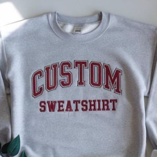 Embroidered Custom Text Sweatshirt, Retro Sweatshirt, Custom College Letters Hoodie, Custom Quote, University College, Sport Team Sweatshirt
