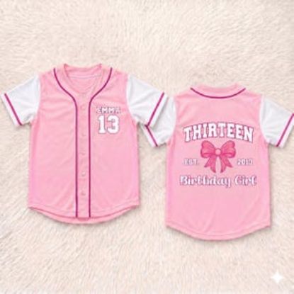 Custom Birthday Girl Baseball Jersey, Personalized Name Number Shirt, Cute Birthday Outfit, Girl Party Jersey, Birthday Girl Shirt Jersey