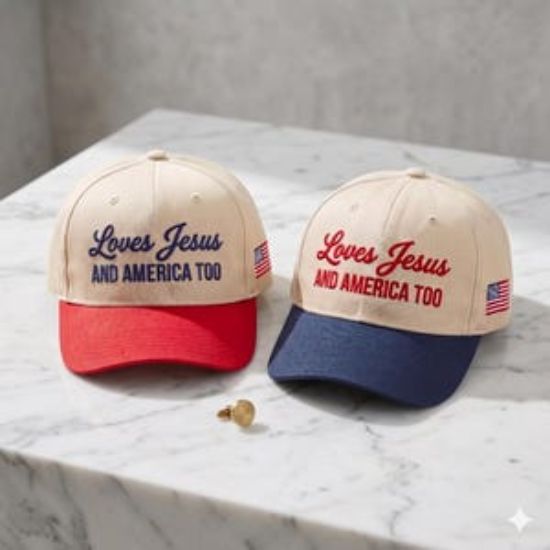 She Loves Jesus And America Too Embroidered Hat, Embroidered 250 Christian Patriotic Cap, 4th of July Faith Gift, USA Flag Summer Hat Cap