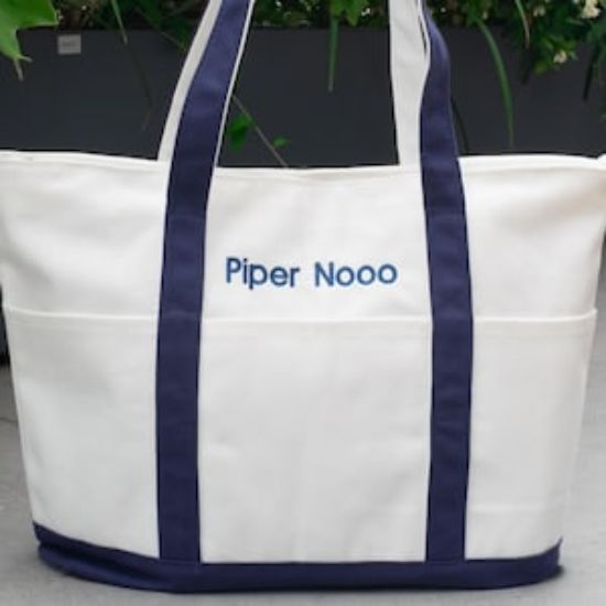 Embroidered Piper No The Lotus Canvas Tote Bag, Joke Humor The Lotus Bag, Trending Viral Funny Bag, Funny Internet Meme Bag