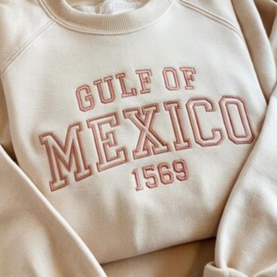 Embroidered Gulf of Mexico sweatshirt, Gulf Coast Shirt, Mexican Beach Crewneck, Gulf of Mexico Gift
