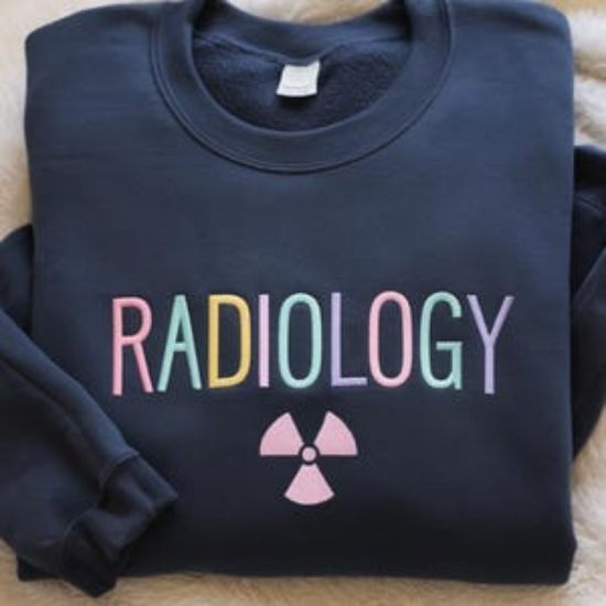 Embroidered Personalized Radiology Sweatshirt With Custom Name On Sleeve, Radiology Gifts, RAD Tech Crewneck, Radiology Department Shirt