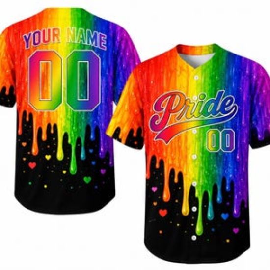 Personalized Pride Baseball Jersey, Custom LGBTQ Rainbow Jersey Shirt, Pride Month Baseball Tee, LGBT Custom Name Number Sports Jersey