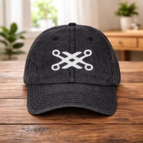 Embroidered Washed Embroidered Scissors Hat, Hair Stylist Cap, Barber Gift, LGBTQ Gift, Minimal Lesbian Aesthetic Hat