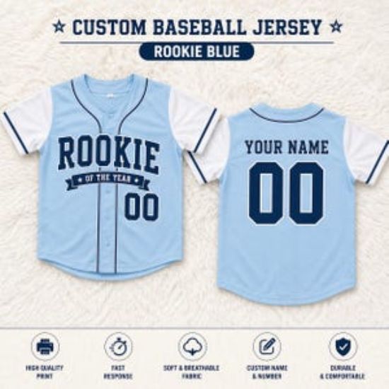 Custom Name Rookie Team Baseball Jersey, Personalized Rookie Jersey, Family Matching Outfits, Rookie Of Year Shirt Jersey Team Matching