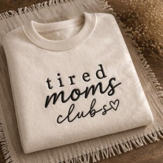 Tired Moms Club Embroidered Shirt Mom Life Shirt Mother’s Day Shirt Mom Appreciation Shirt Funny Mom Shirt Gift for Mom Mother Day Shirt