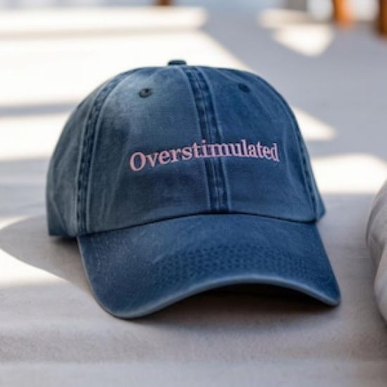 Embroidered Overstimulated Hat, Sarcastic Gift Anxiety Hat, Mental Health Hat, Humorous Embroidered Hat, Funny Hat For Moms