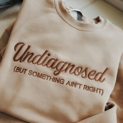 Embroidered Undiagnosed But Something Ain't Right Sweatshirt, Funny Mental Health Shirt, Sarcastic Shirt, Anxiety, Funny Saying Crewneck