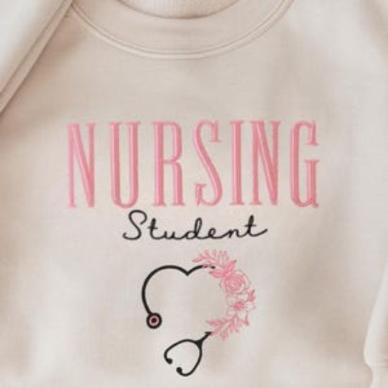 NURSING STUDENT Embroidered Sweatshirt, Stethoscope, Future Nurse Shirt, Nursing Student Gift, Nurse College Gift