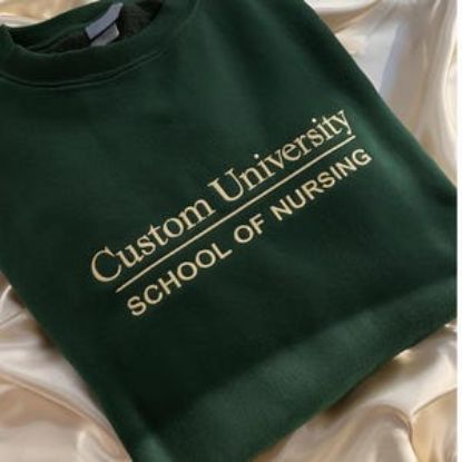 Embroidered Custom College Sweatshirt/Hoodie, Embroidered Personalized University Sweatshirt, Embroider Sweatshirt Gift for Friend