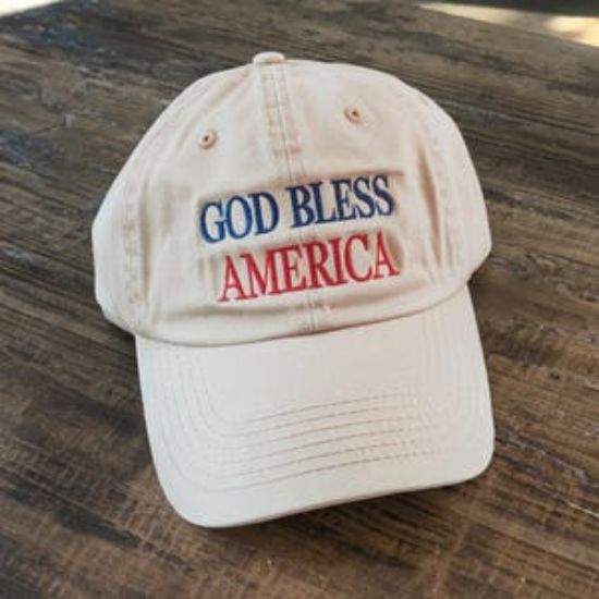 Embroidered God Bless America Vintage Washed Hat, God Bless America Hat, Patriotic Hat, 4th Of July Hat