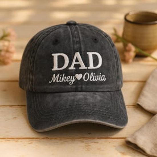 Custom Dad Hat with Kids Names, Embroidered Dad Cap, Fathers Day Gift, Gift for Him, Custom Dad Hat, Dad Baseball Cap, Vintage Baseball Hat
