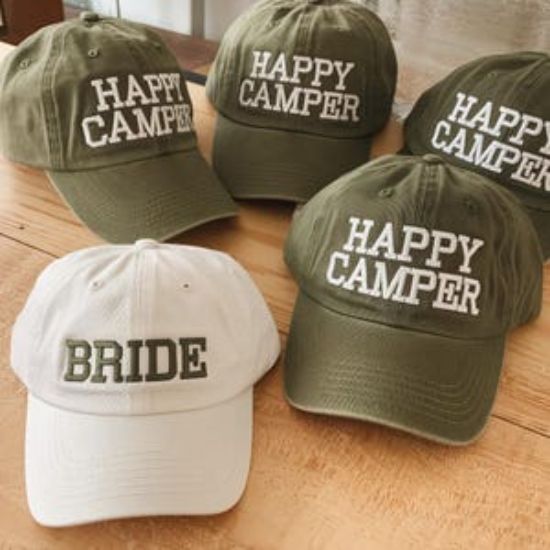 Embroidered Camp Bachelorette Hat, Personalized Bachelorette Party Cap, Bridal Party Gift, Bridal Shower Gift, Bridesmaid Gifts
