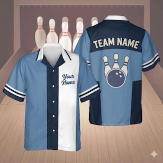 Custom Bowling Shirt Personalized Name Retro Hawaiian Bowling Shirt Team Matching Bowling Shirt Bowler Gift Bowling League Shirt Family