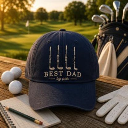Personalized Golf Dad Hat, Custom Family Names, Embroidered Golf Gift, Father Day Gift