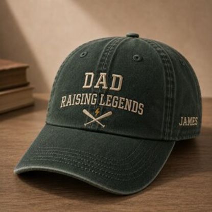 Dad Raising Legends Embroidered Hat, Personalized Dad Baseball Cap, Father’s Day Gift for Dad, Custom Name Dad Hat, Sports Dad Gift