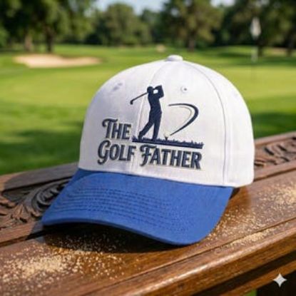 The Golf Father Embroidered Cap, Golf Dad Hat, Two-Tone Sporty Style