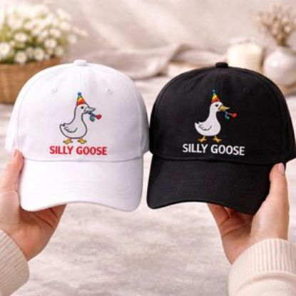 Silly Goose Embroidered Baseball Cap, Funny Goose Hat, Cute Meme Dad Hat, Adjustable Unisex Cap, Casual Streetwear Gift