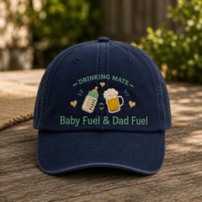 Baby Fuel Dad Fuel Embroidered Hat, Funny Dad Cap, Father’s Day Gift, Drinking Mate Baseball Cap, New Dad Hat, Beer Dad Gift
