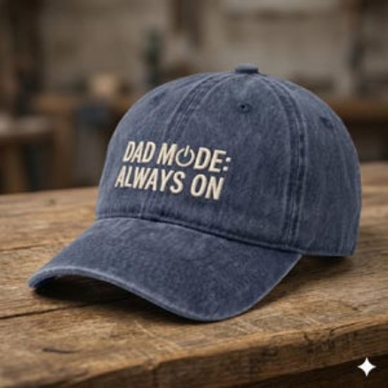 Dad Mode Always On Hat, Washed Embroidered Dad Cap, Funny Fathers Day Gift, Gift for Dad, Dad Life Hat Embroidered, Gifts for New Dads