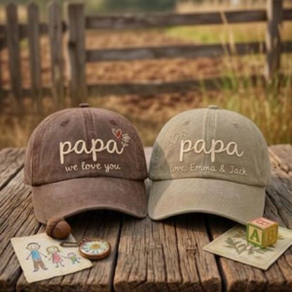 Custom Papa Dad Hat, Embroidered We Love You Cap, Personalized Father Gift, Papa Baseball Hat, Family Love Present for Dad, Father Day Gift