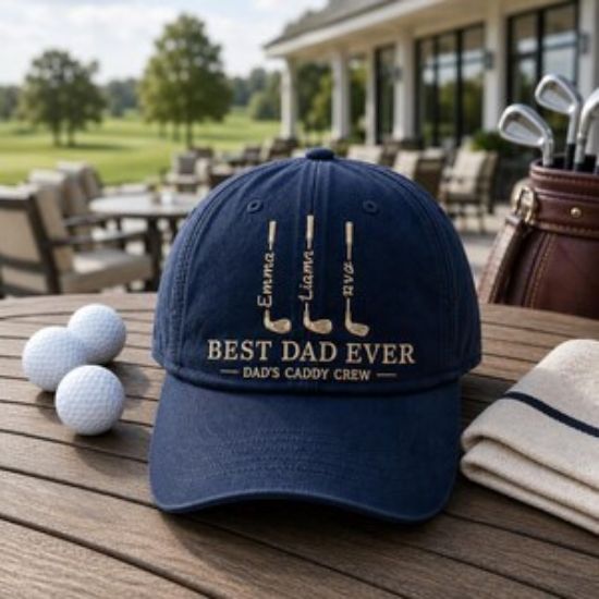 Personalized Golf Dad Hat, Custom Embroidered Names, Best Dad Ever Cap, Father Day Gift