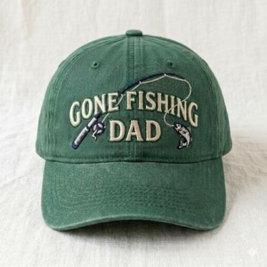 Gone Fishing Dad Hat, Embroidered Fishing Dad Cap, Fathers Day Gift for Dad, Fisherman Hat, Gift for Husband, Outdoor Dad Hat, Gift For Dad