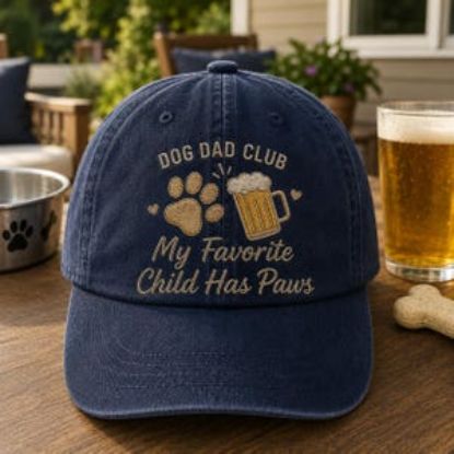 Dog Dad Club Embroidered Hat, My Favorite Child Has Paws Cap, Funny Dog Dad Gift, Pet Dad Baseball Hat, Father’s Day Dog Lover Gift