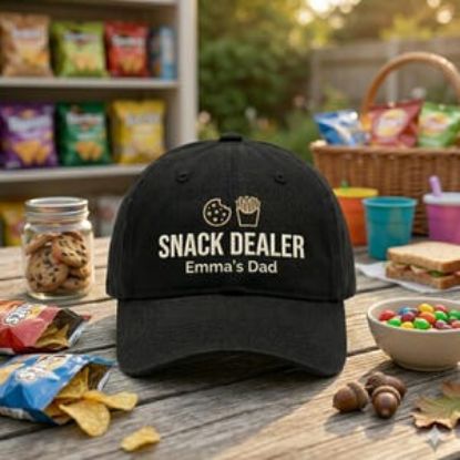 Personalized Snack Dealer Dad Hat, Embroidered Baseball Cap, Papa Gift