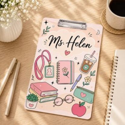 Teacher Clipboard Personalized Acrylic Clipboard, Back To School Teacher Gift, Cute Classroom Desk Clipboard For Teachers Nurse Office Staff